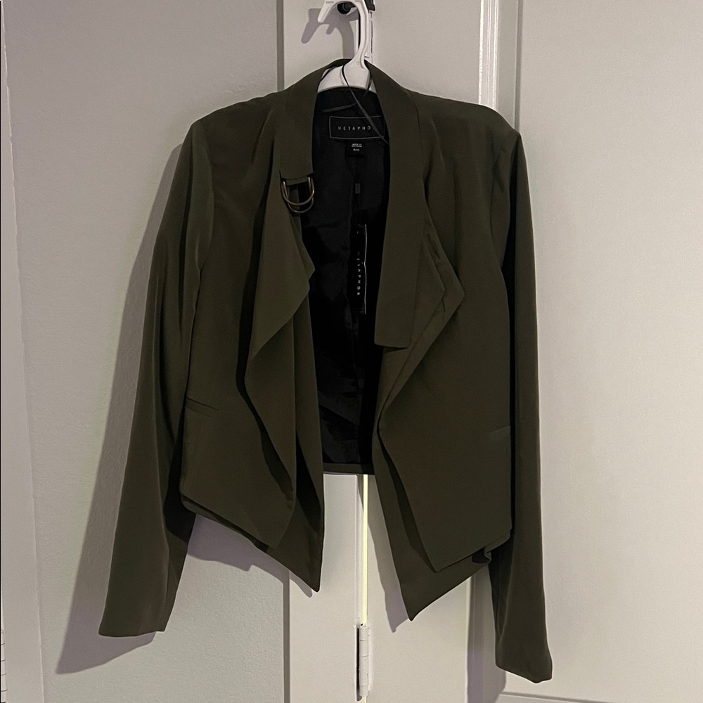 Metaphor Olive Draped Blazer